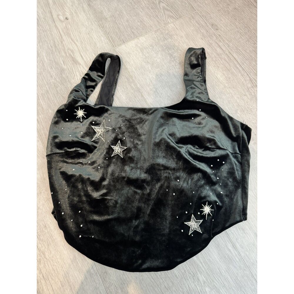 Victoria's Secret sexy starstruck shine Corset Black Velvet star, Large NEW